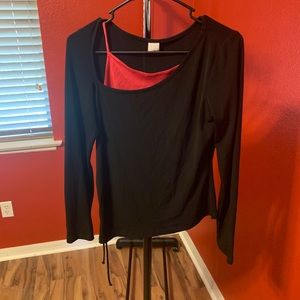 L Black/pink Longsleeve Top